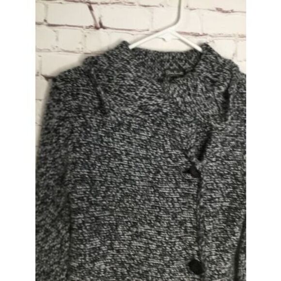 Vtg Silvia Novelli Women’s Small Cardigan Sweater Jacket Gray Italy Asymmetric - Picture 3 of 12